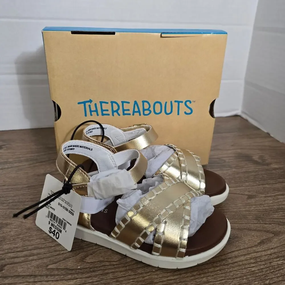 Thereabouts TH Lil Sara Gold White toddler 9 NWT